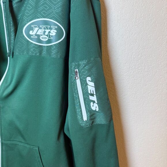 NFL New York Jets Logo Majestic Therma Base Hoodie Full Zip Men's Hoodie Size XL - Picture 3 of 5